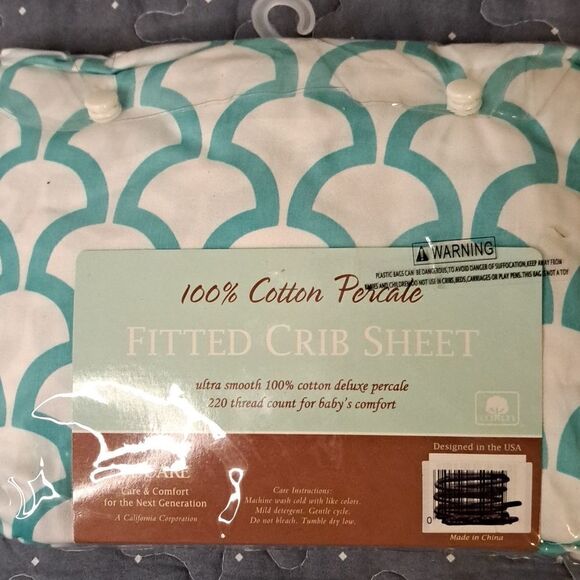 100% cotton percale fitted crib sheet - new - Picture 2 of 2